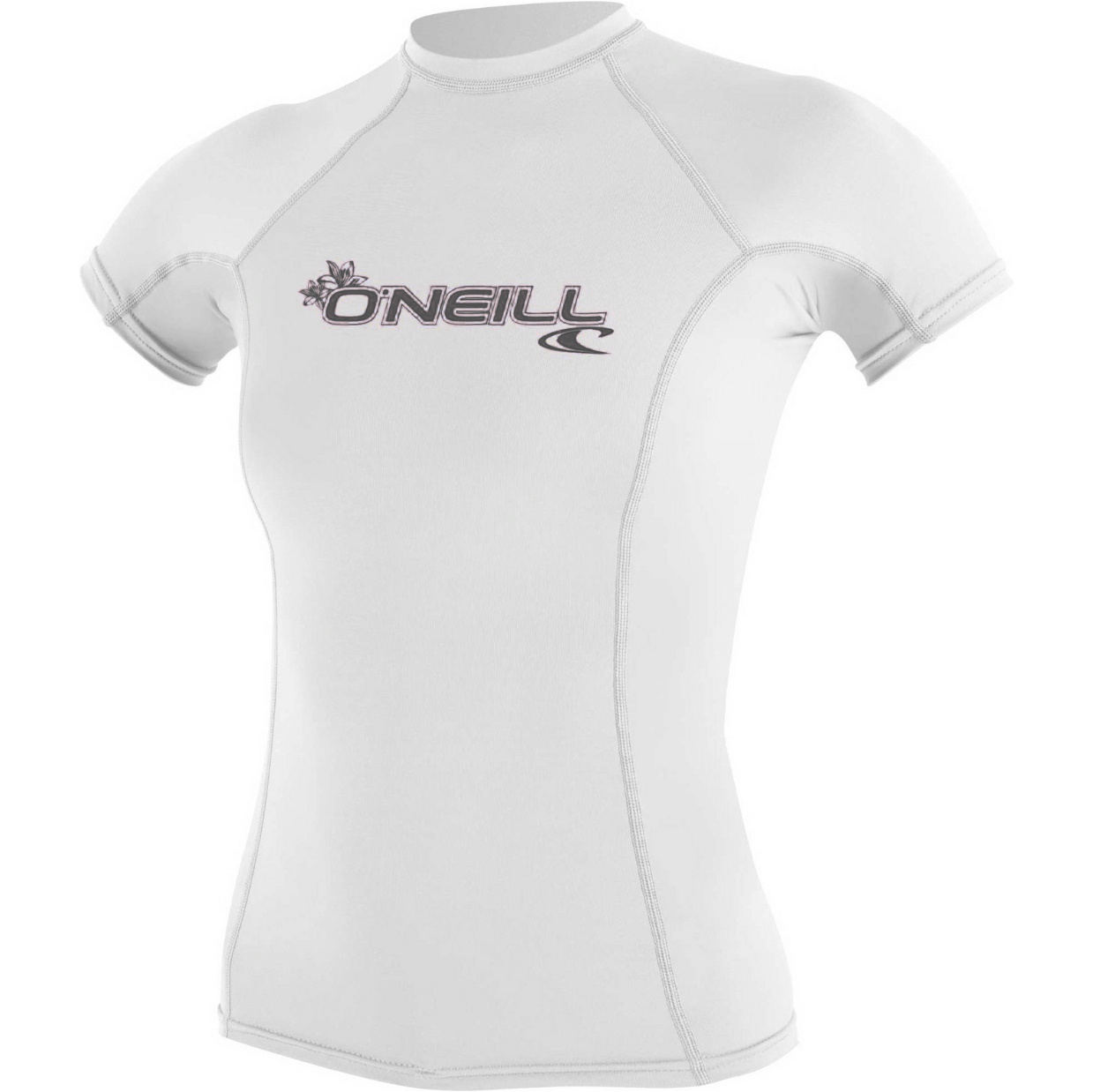 2026 O'Neill Womens Basic Skins Short Sleeve Crew Rash Vest 3548 - White